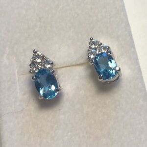 Blue Topaz Silver Stud Earrings